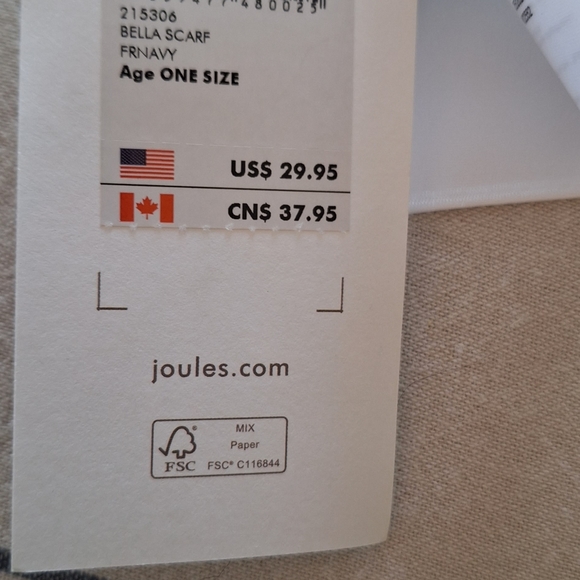 Joules Bella pom pom scarf French Navy - Picture 5 of 5